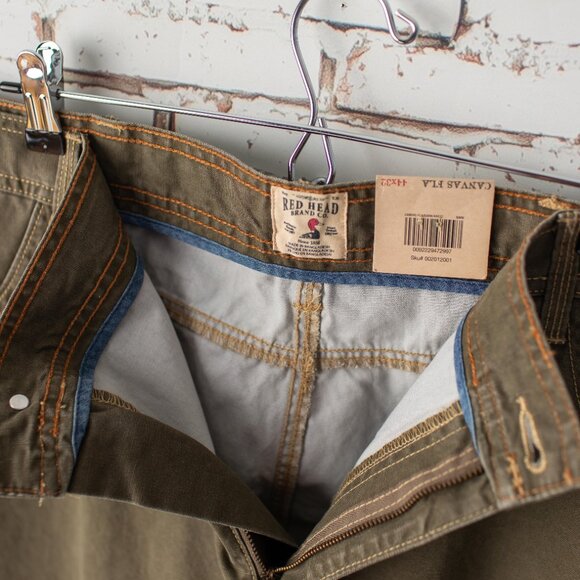 RedHead Brand Co. Canvas Pants Men’s 44x32 Brown Olive Utility Jeans - Picture 3 of 10